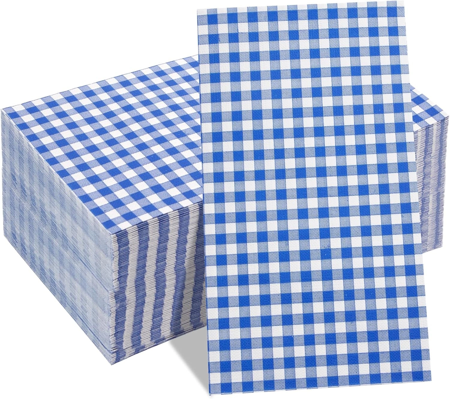 Blue Gingham Napkins Disposable-3ply Paper Napkins Rim — view 9