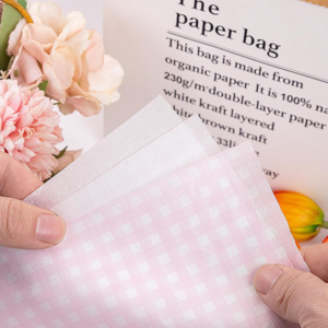 Pink Gingham Paper Napkins — view 12