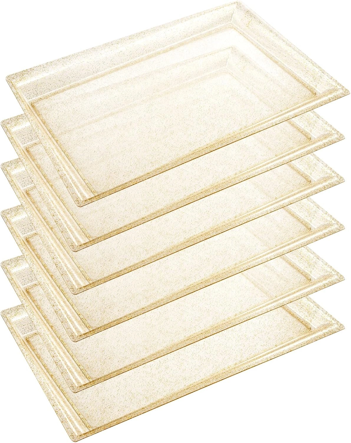 Gold Glitter Plastic Serving Tray — view 9
