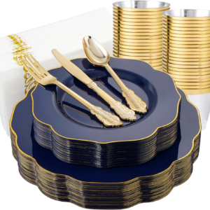 Blue NOCCUR Plates with Disposable Silverware — view 9