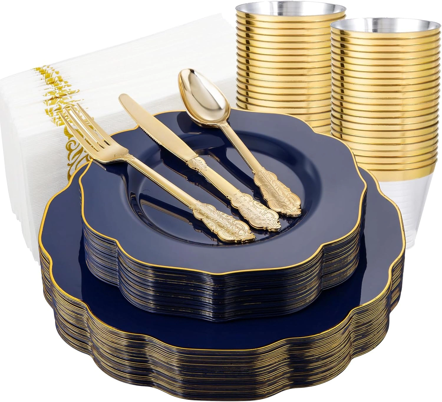 Blue NOCCUR Plates with Disposable Silverware — view 9