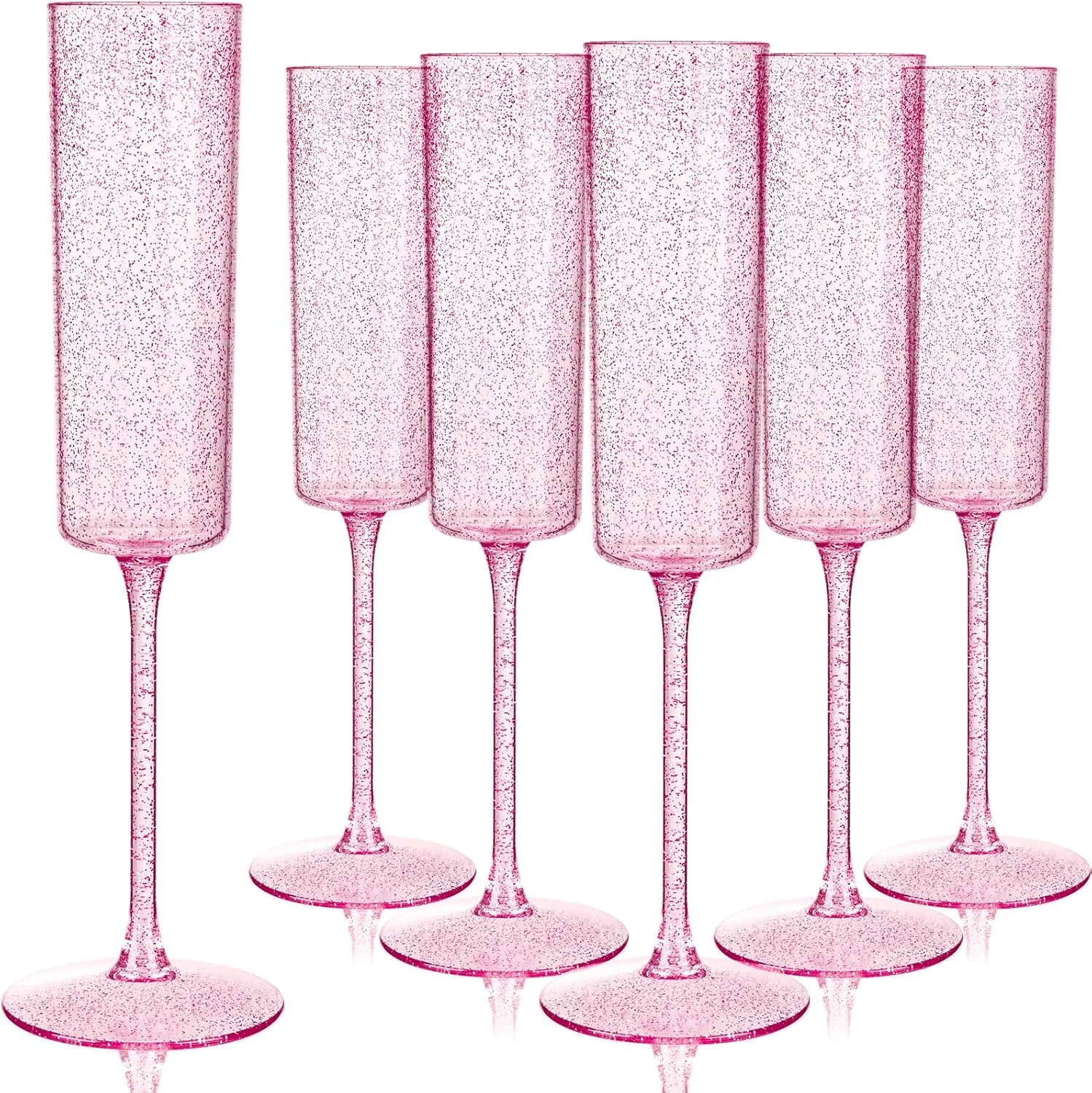Rose Gold Glitter YOUBET Champagne Flutes Plastic — view 11
