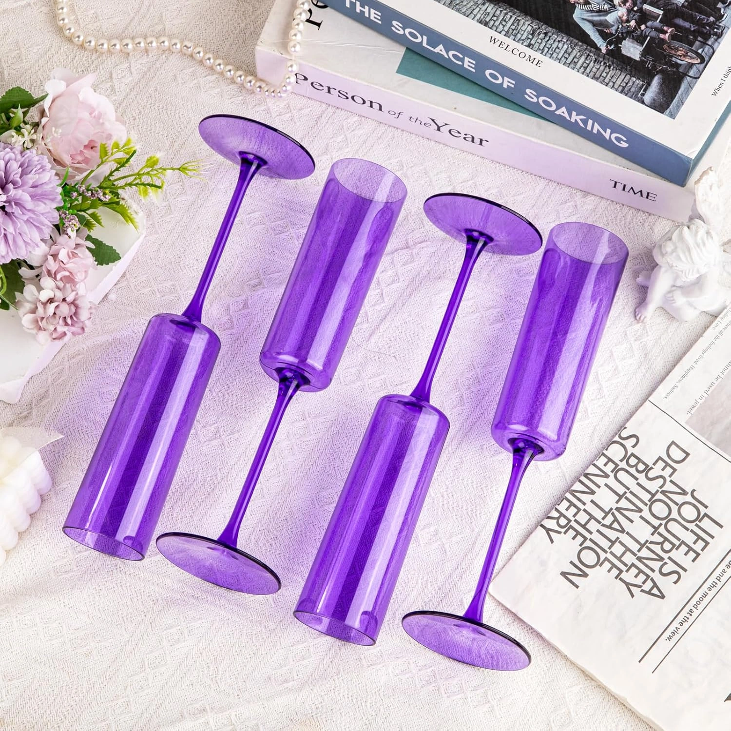 Purple YOUBET Champagne Flutes Plastic — view 15