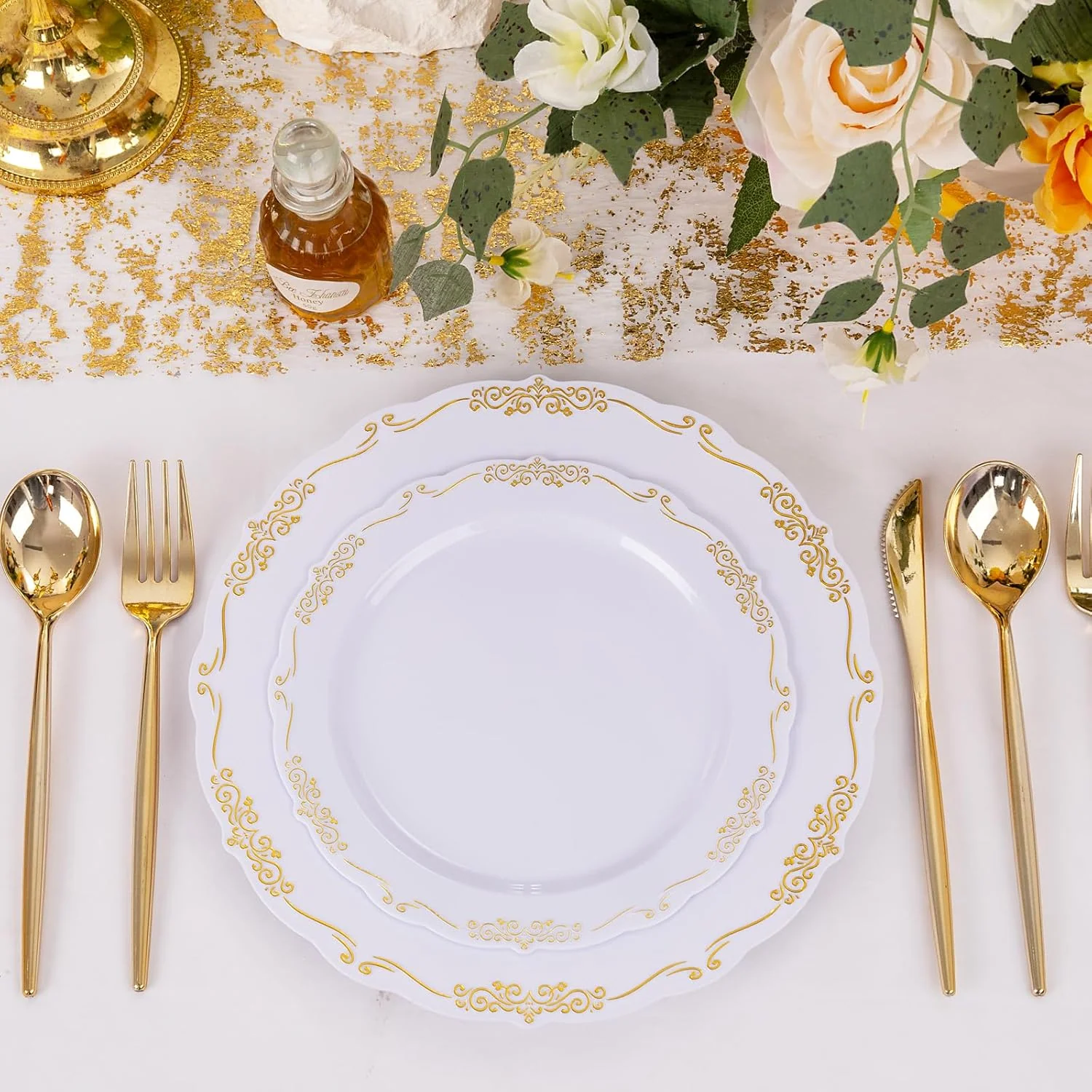 White Gold U-QE Disposable Plates — view 11