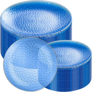 Clear Blue Plastic Plates,Disposable Plates With Rim,Heavy-duty Plates,Hammered Party Plates Include 30Clear Dessert-Platos,30Dinner-Platos for Wedding, Party (100 Pieces) — view 9