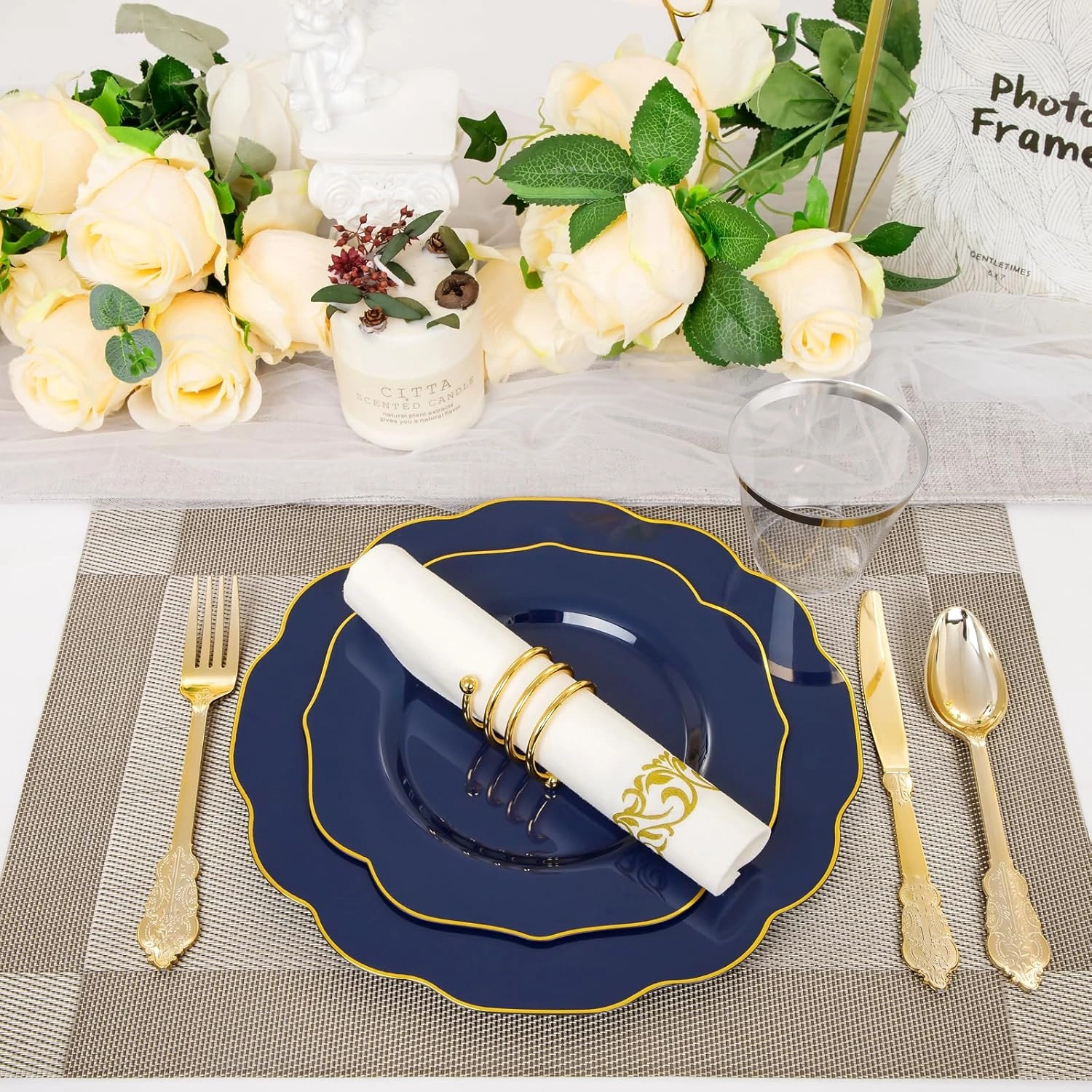 Blue NOCCUR Plates with Disposable Silverware — view 13