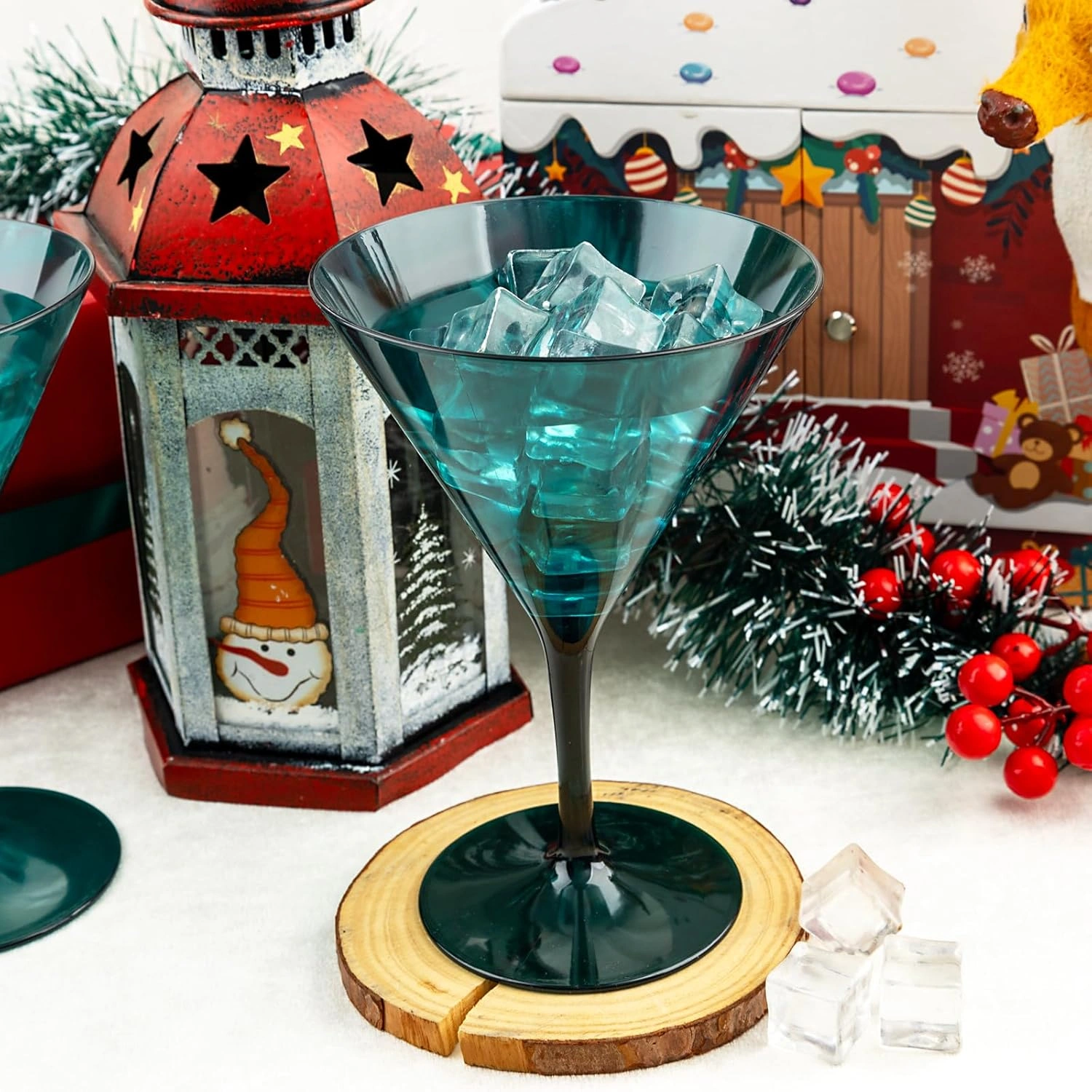 Green Liacere Martini Glasses Set of 6-11 oz Plastic Martini Cocktail Glasses with Stem-Reusable Cocktail Glasses for Bar,Margarita,Whiskey,Gin,Tequila,BPA-Free — view 11
