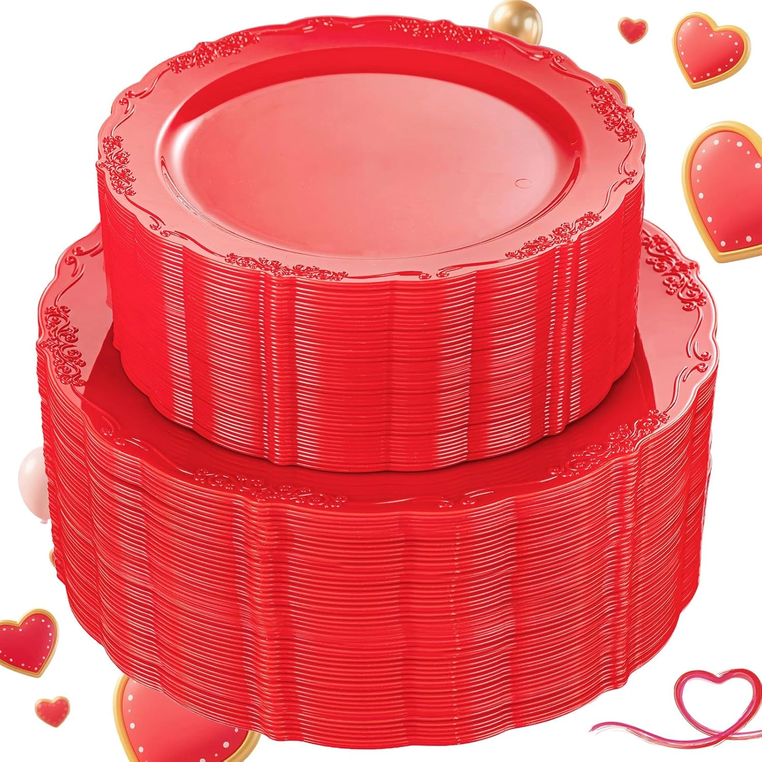 Red U-QE Disposable Plates — view 11