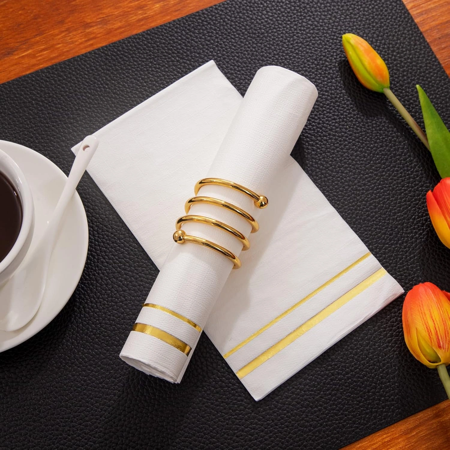 Gold 100-Count 3-Ply disposable Napkins (100 Pieces) — view 12