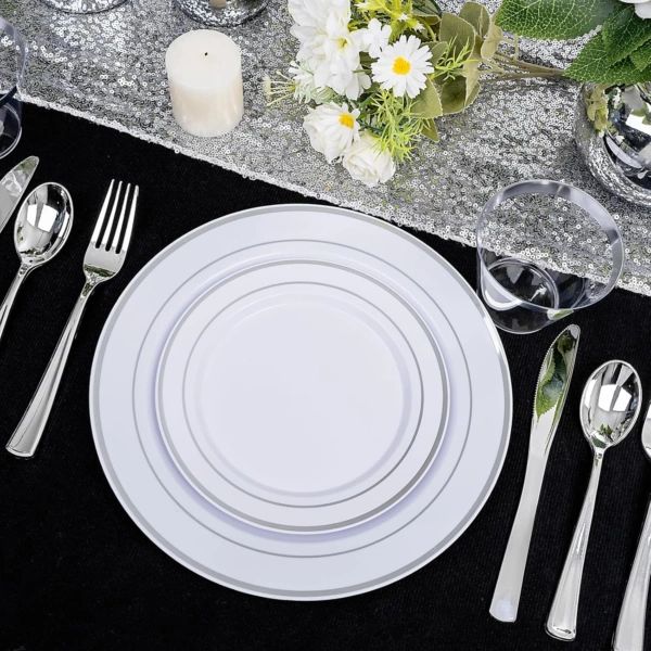 Silver Deluxe Disposable Dinnerware Set — view 13