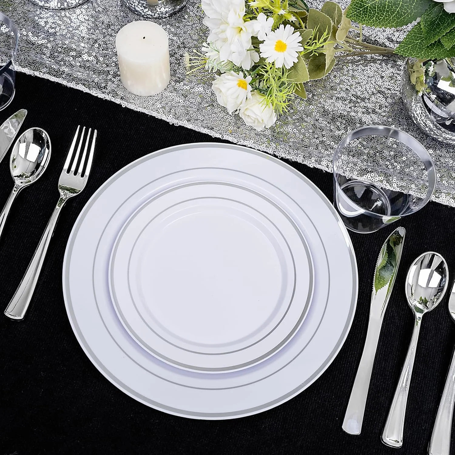 Silver Deluxe Disposable Dinnerware Set — view 13