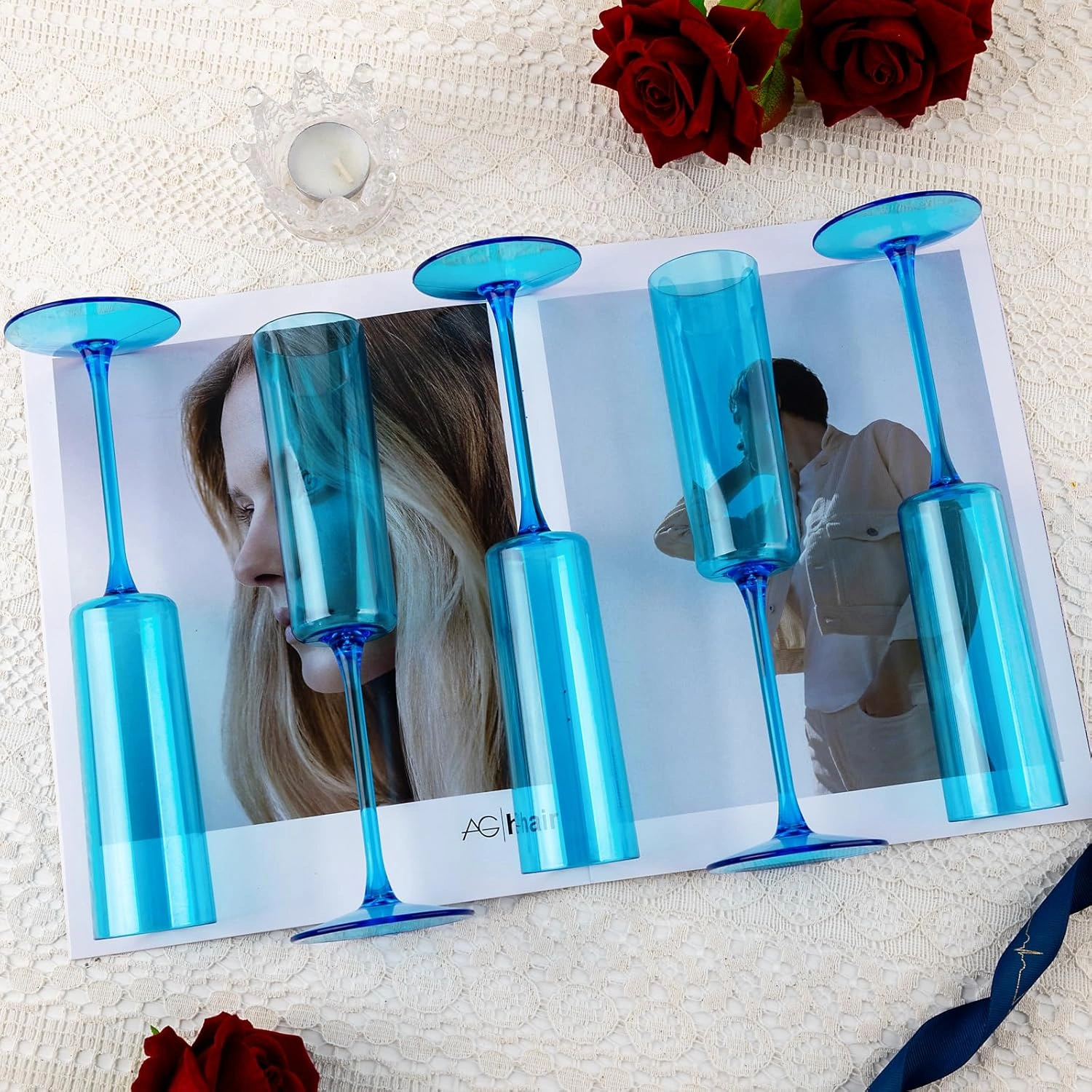 Blue YOUBET Champagne Flutes Plastic — view 14