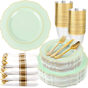 Light Green Liacere Plates Disposable — view 9