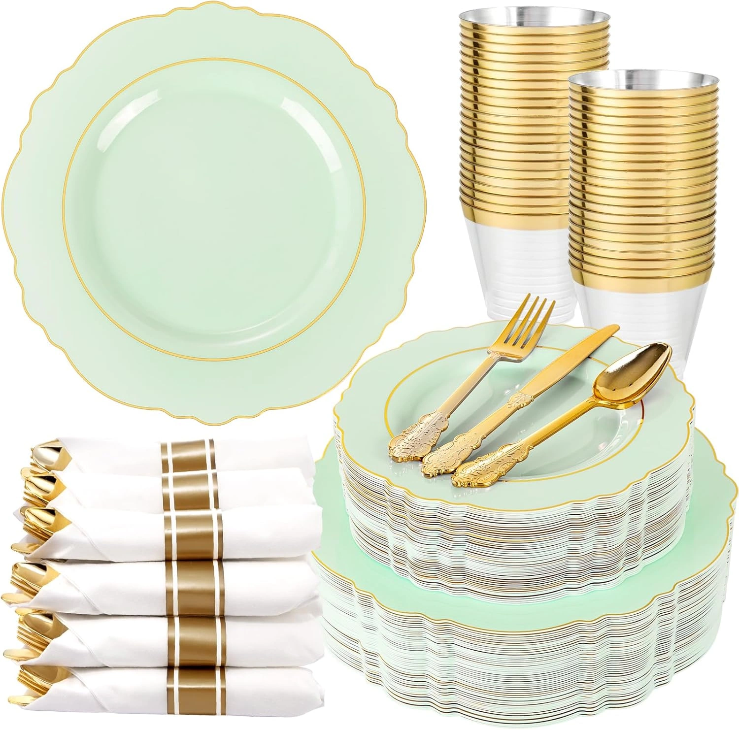Light Green Liacere Plates Disposable — view 9
