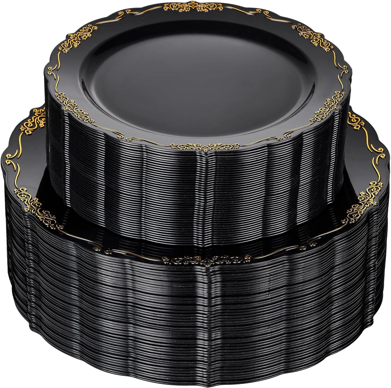 Black & Gold U-QE Disposable Plates — view 10