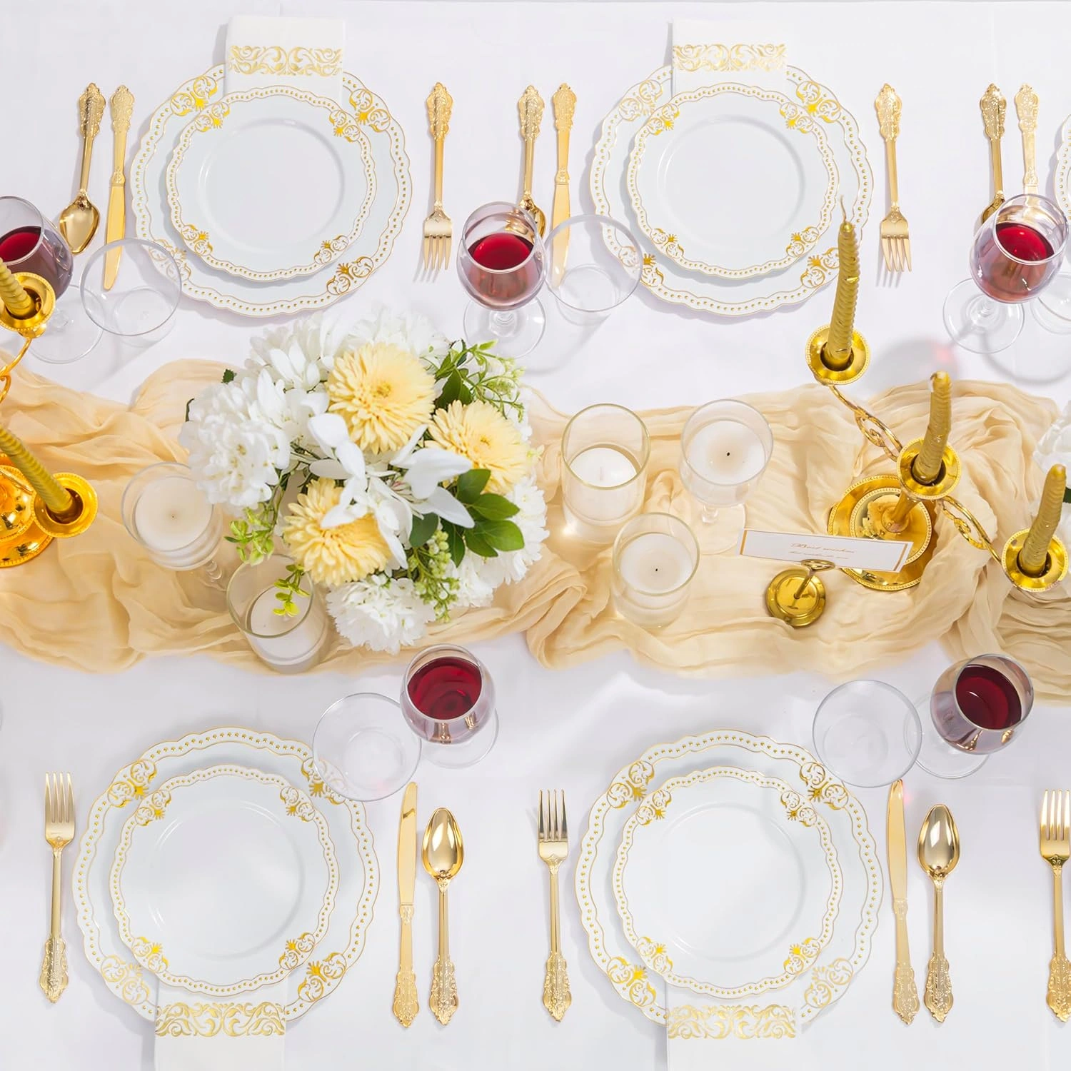 Fancy White And Gold Dinnerware Set — view 15