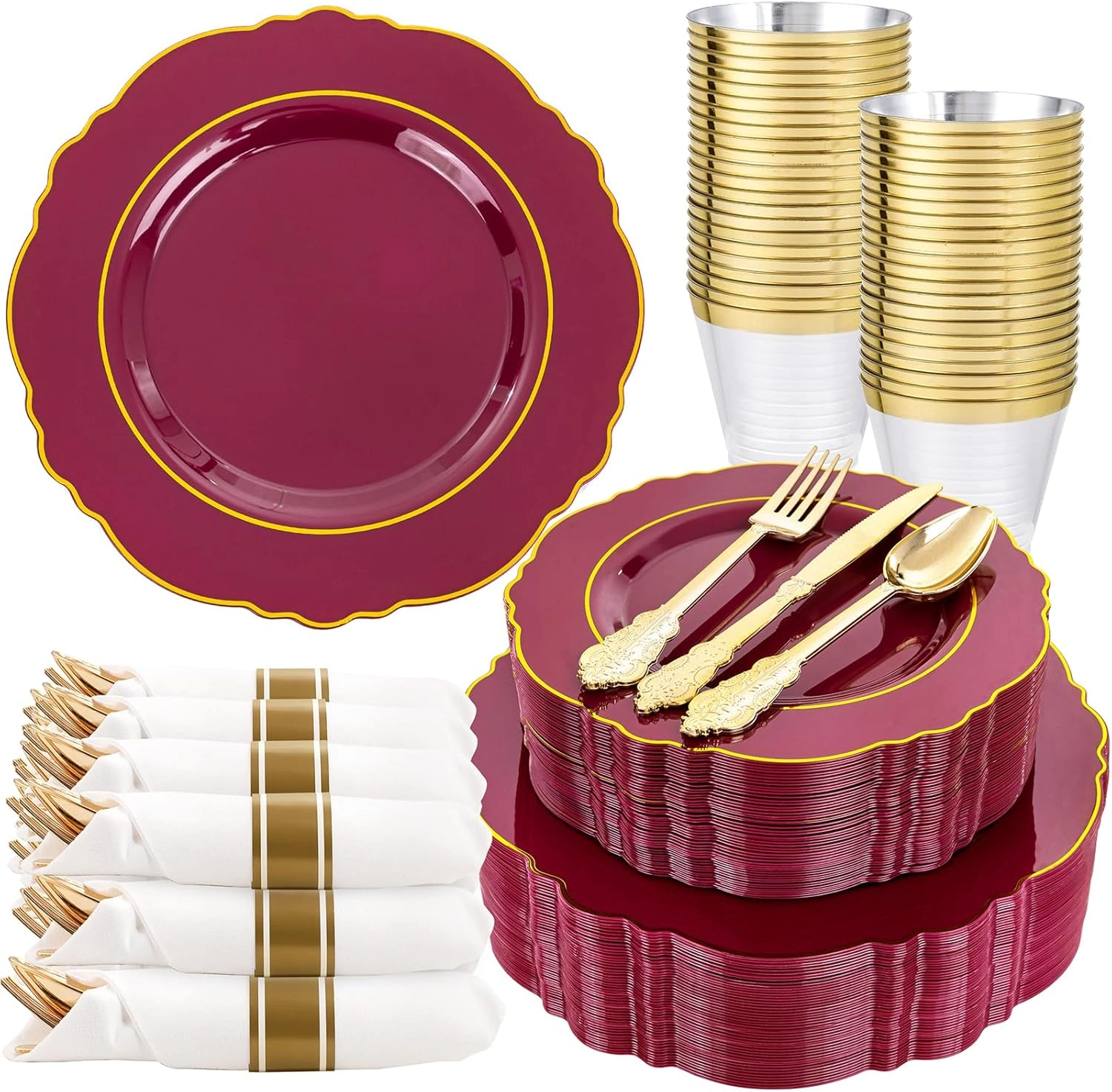 Red Liacere Plates Disposable — view 10