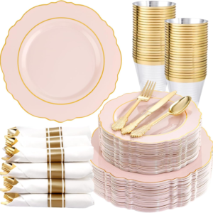 Pink Liacere Plates Disposable — view 10