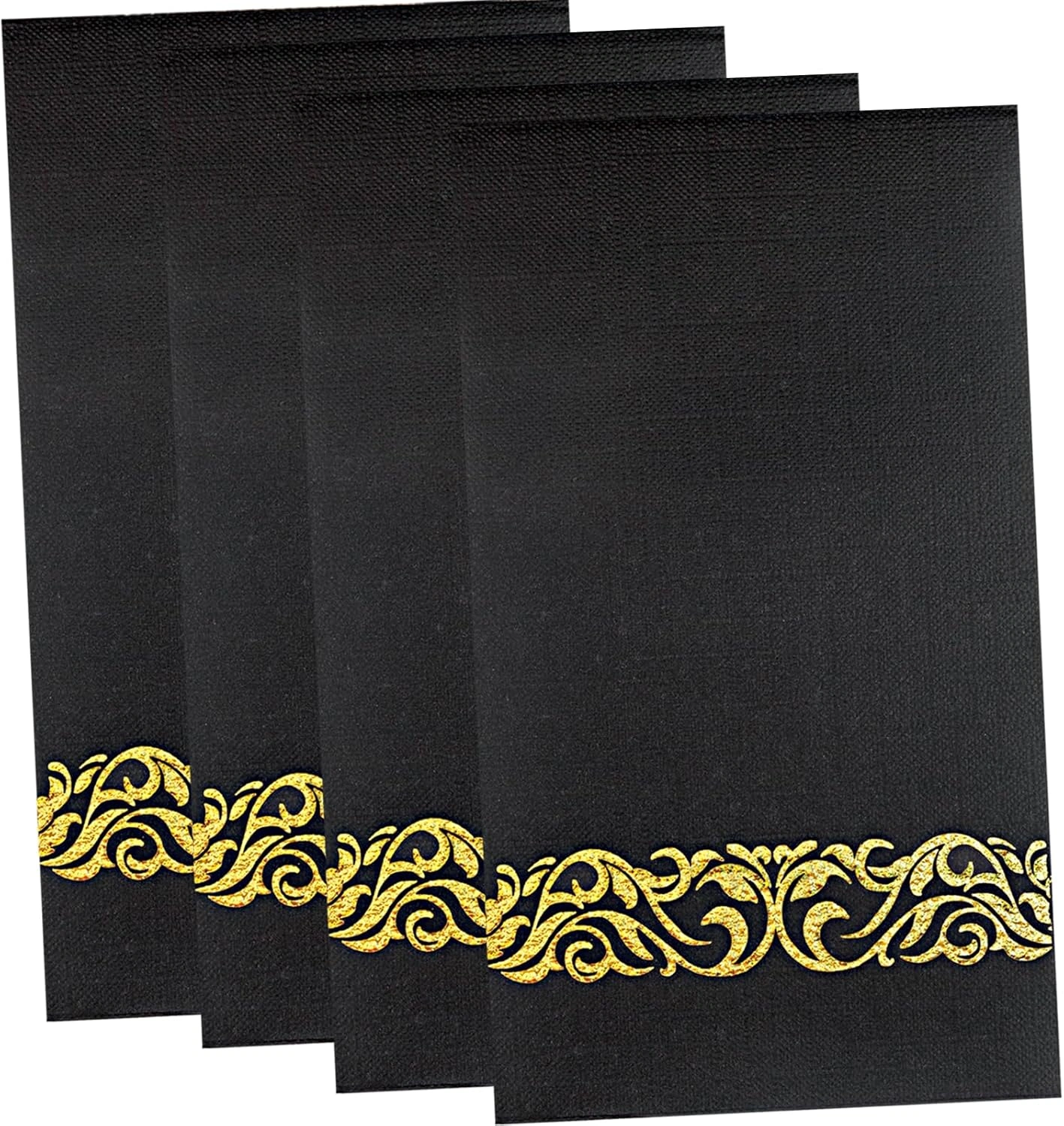 Black And Gold Napkins Disposable-3ply Paper Napkins Rim — view 10