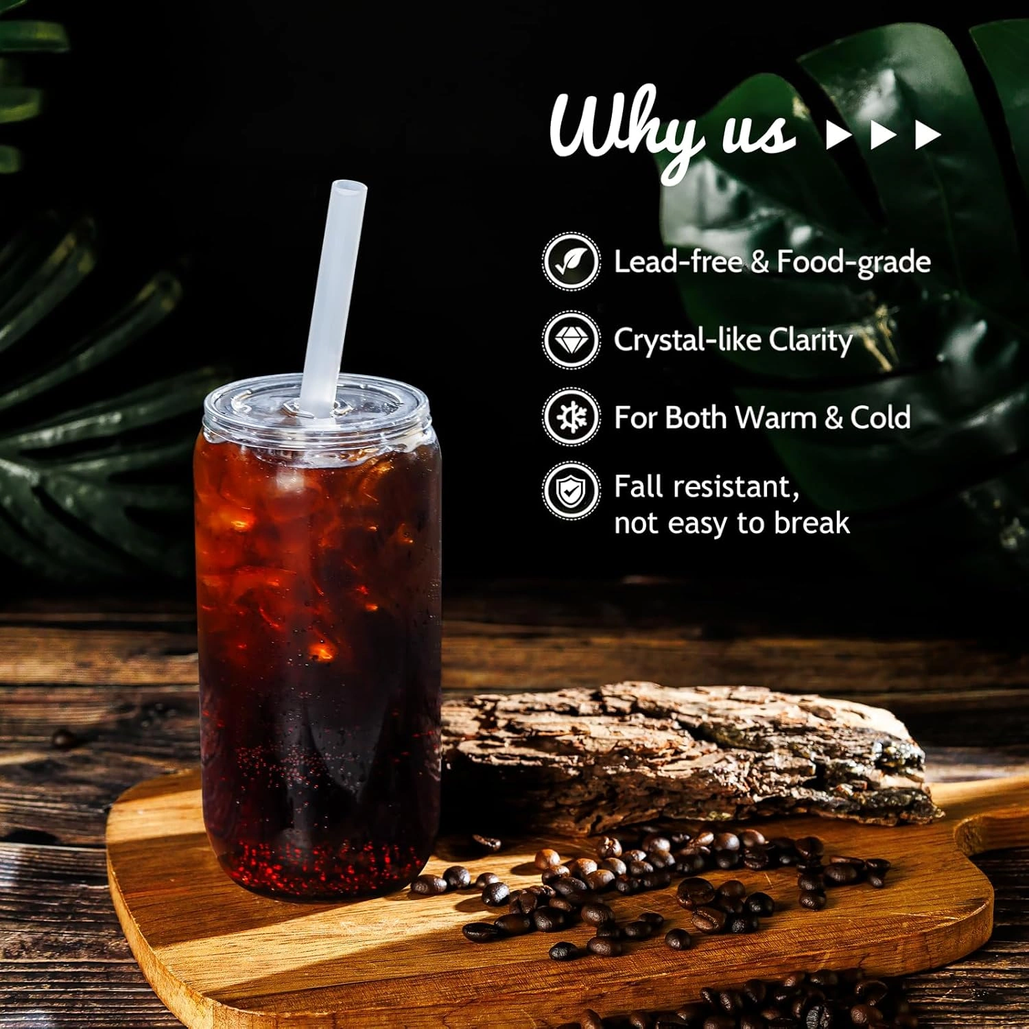 Clear Can Shaped Cups with Lids & Straws (16 oz, 20 Pack) — view 15