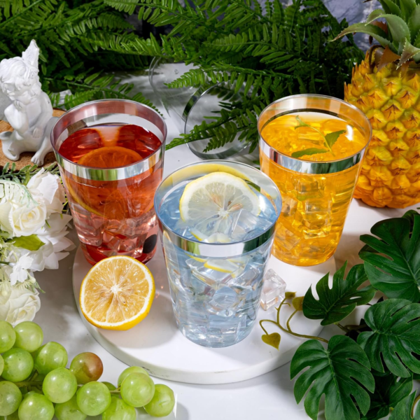 Silver Rim Plastic Cups — view 14