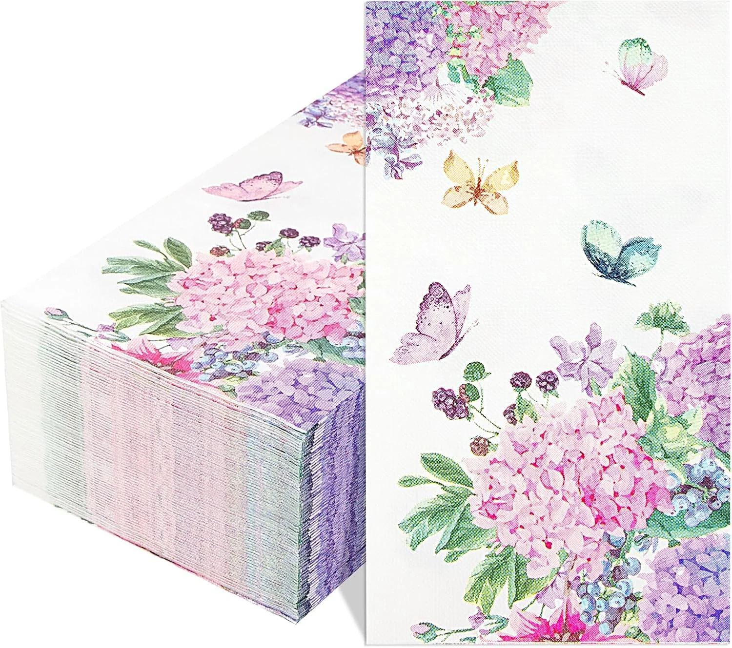 Floral Purple Paper Napkins — view 10