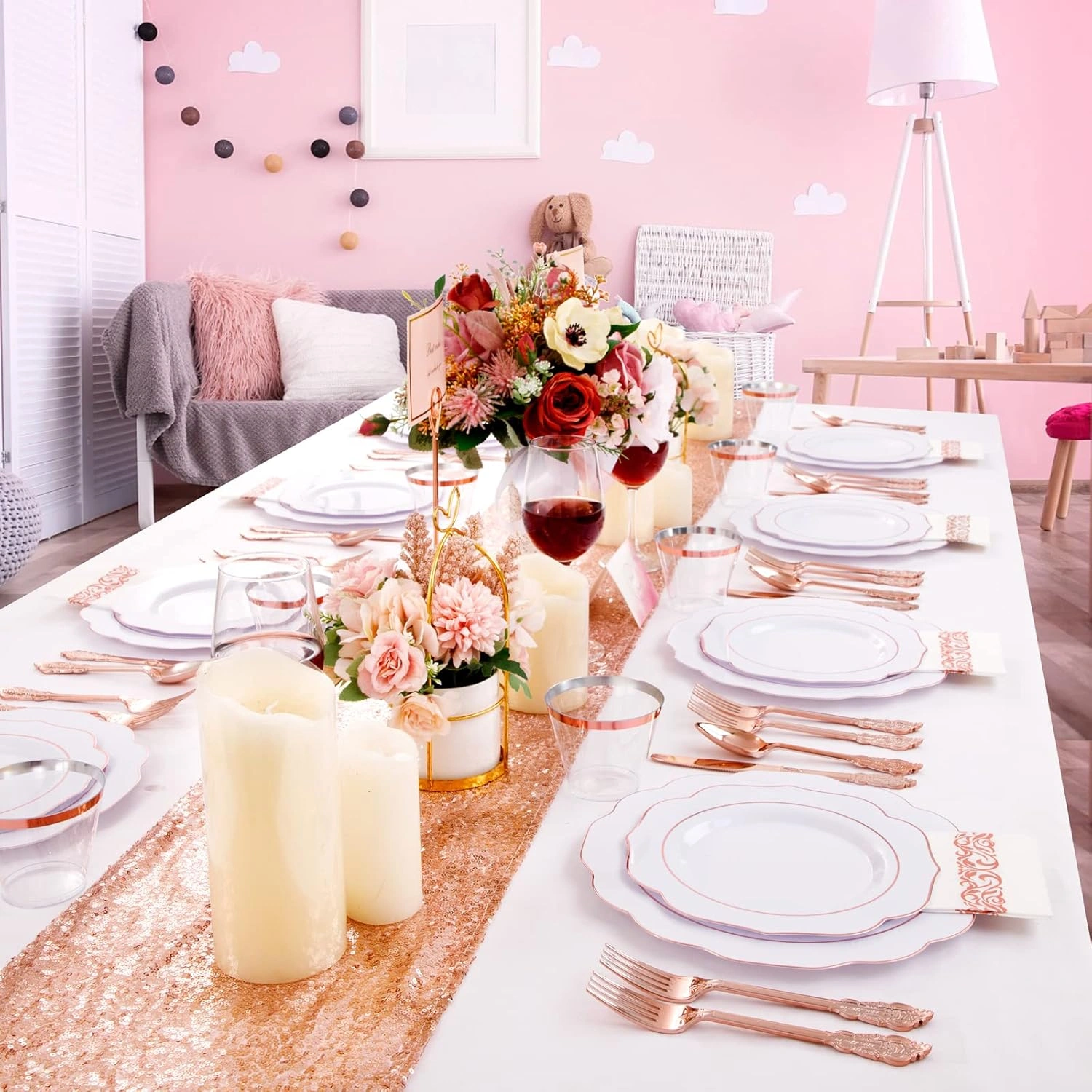 Rose Gold NOCCUR Plates with Disposable Silverware — view 13