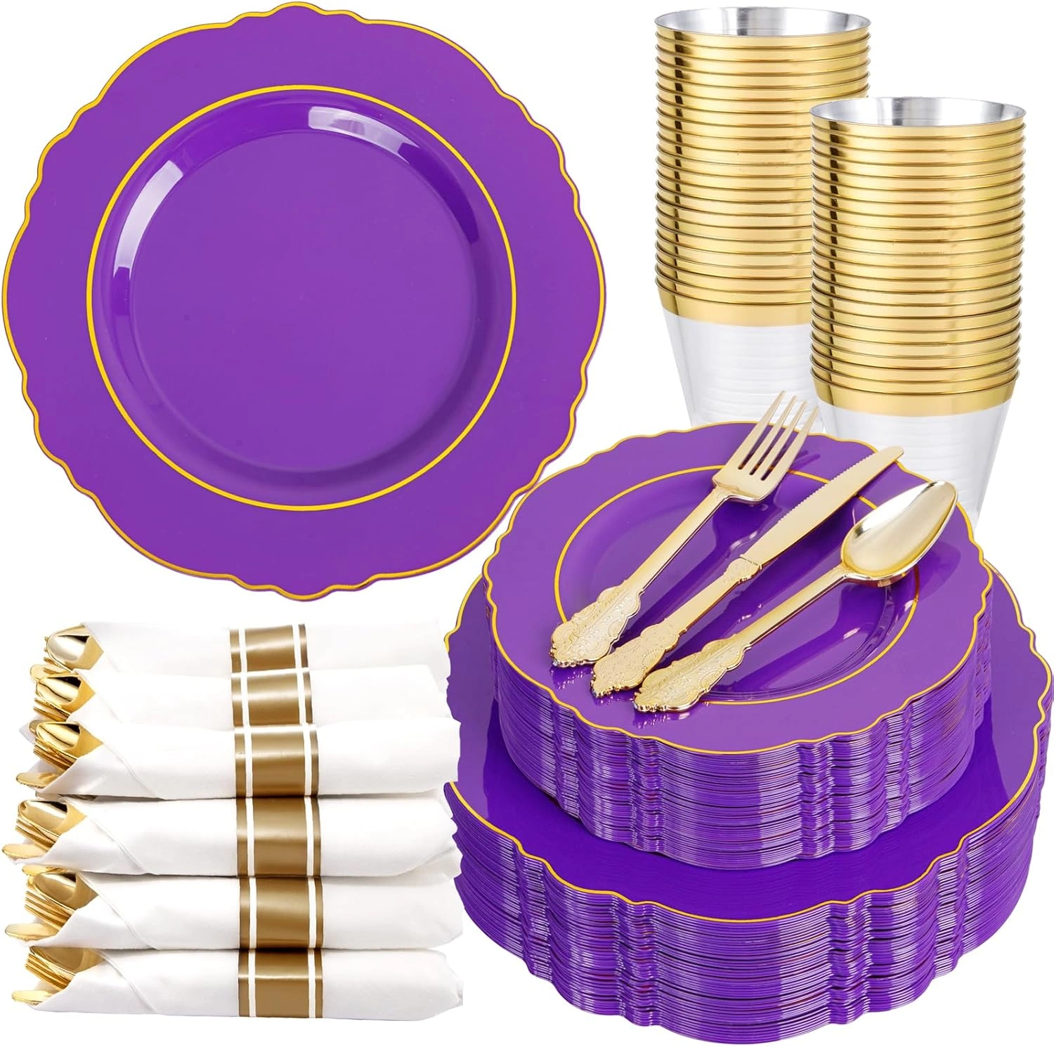Purple Liacere Plates Disposable — view 10