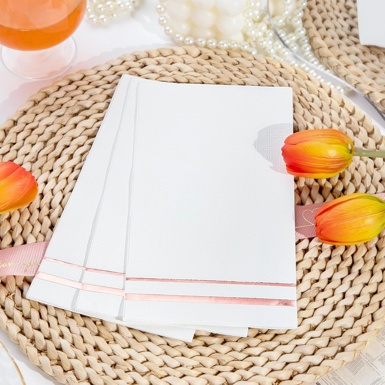 Rose Gold 100-Count 3-Ply disposable Napkins (100 Pieces) — view 12