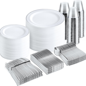 Silver Deluxe Disposable Dinnerware Set — view 9