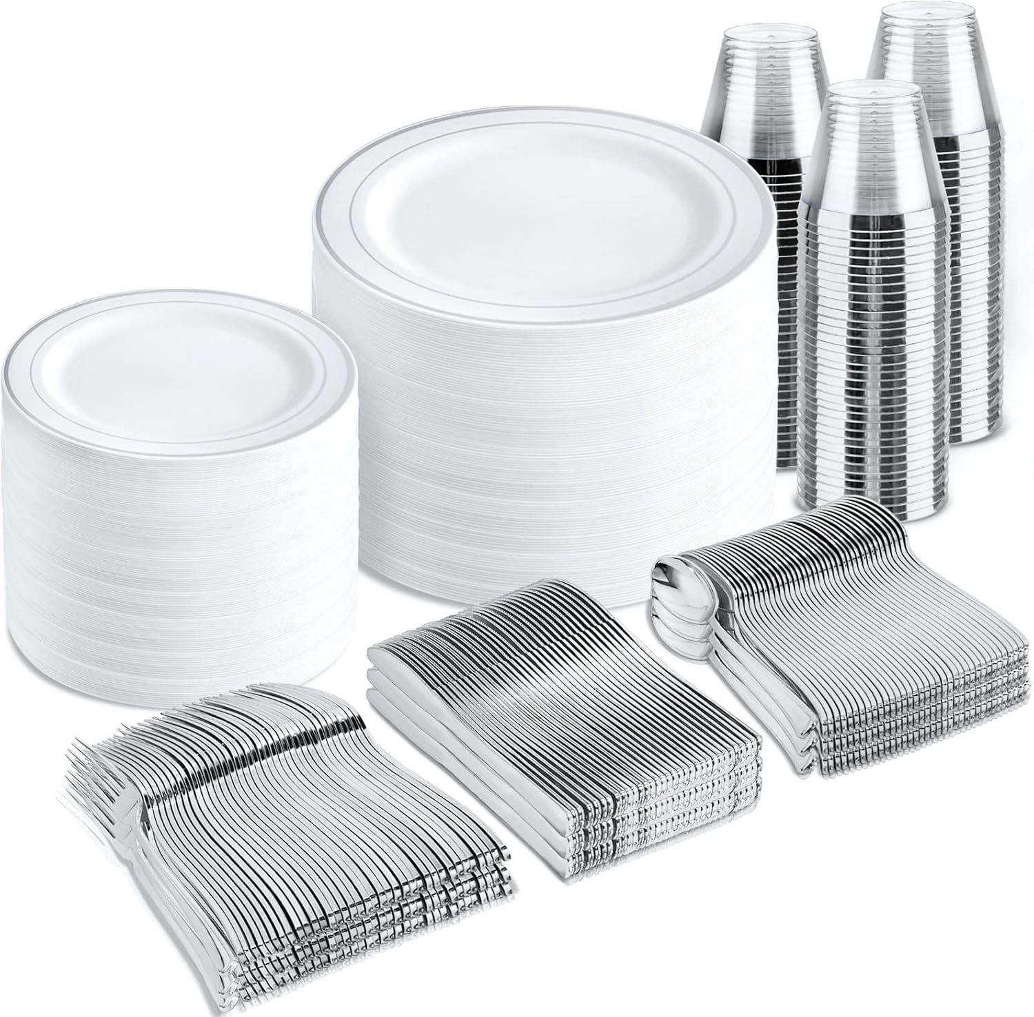 Silver Deluxe Disposable Dinnerware Set — view 9
