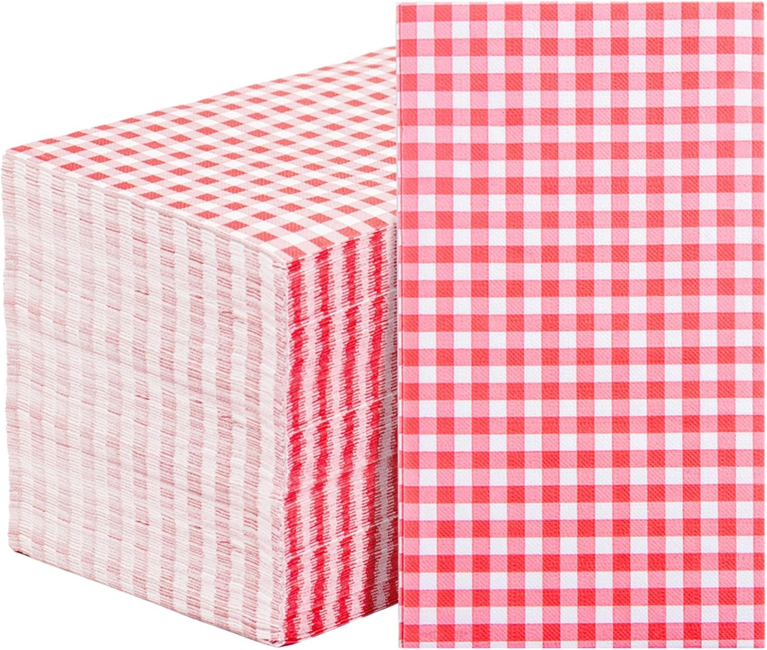 Red Gingham Paper Napkins — view 10