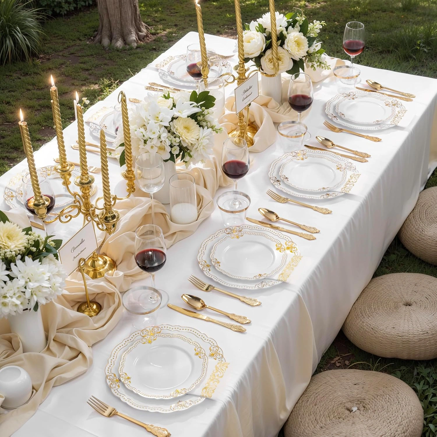 Fancy White And Gold Dinnerware Set — view 16