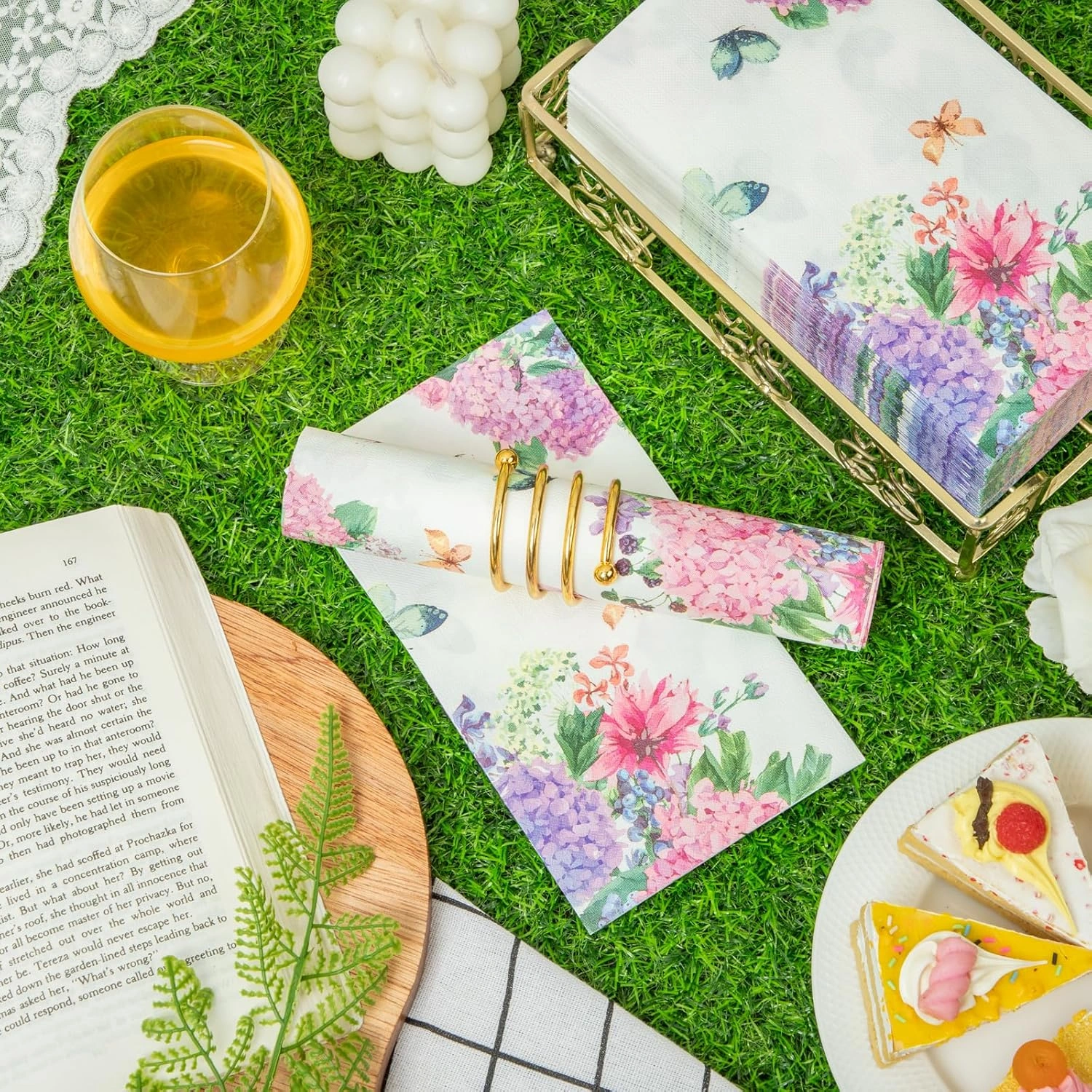 Floral Purple Paper Napkins — view 15
