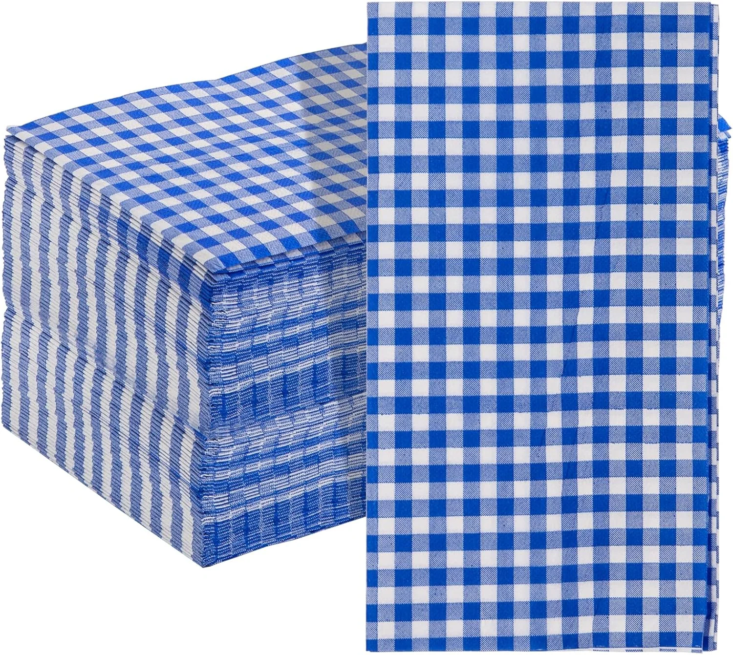 Blue Gingham Paper Napkins — view 10
