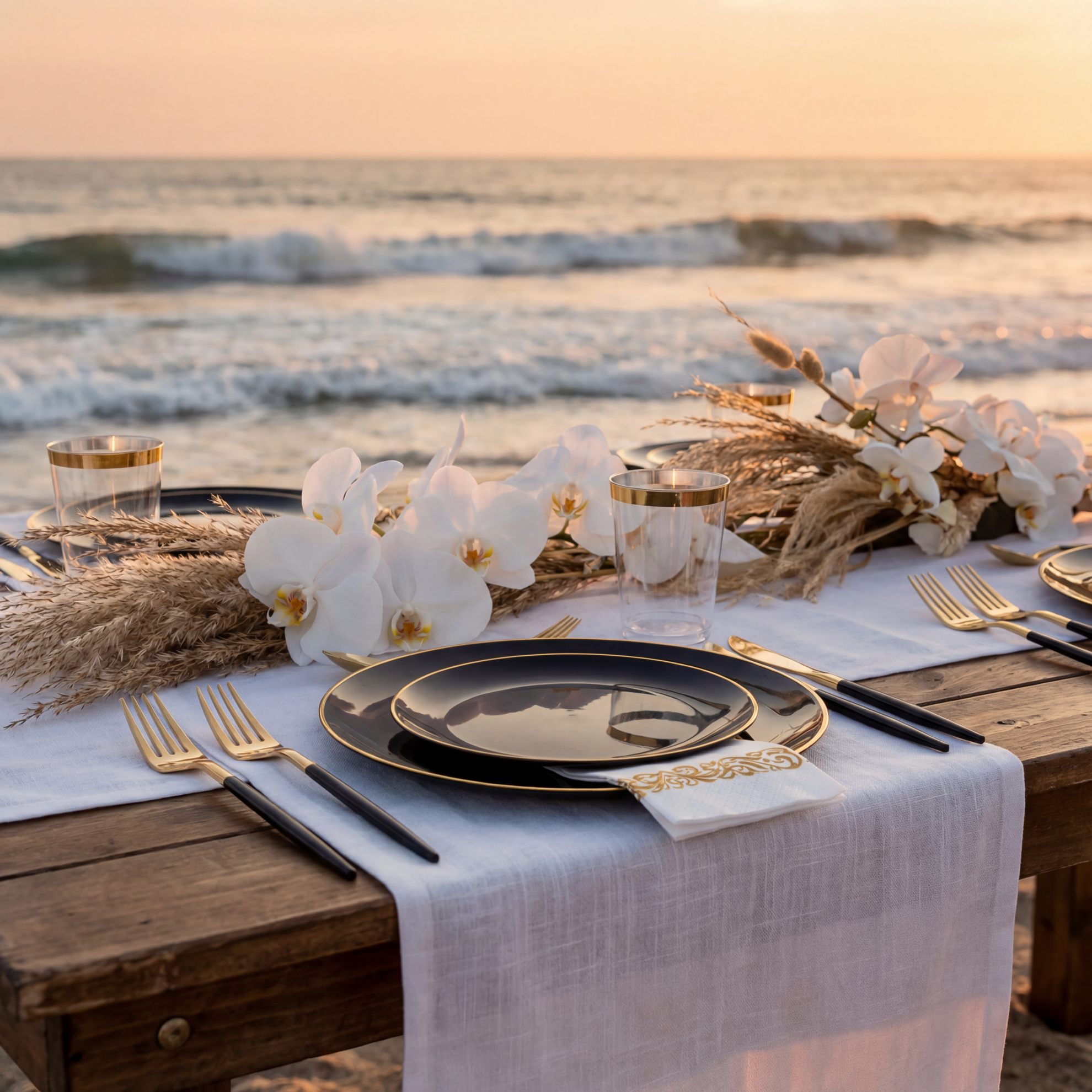 Black & Gold Dinnerware & Serveware Set — view 13