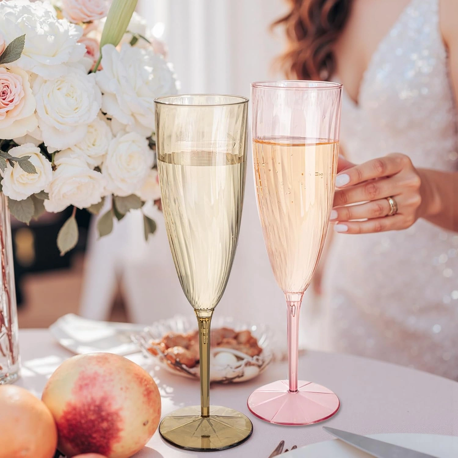 Colorful 6OZ Disposable Champagne Flutes Plastic (12 Pieces) — view 15