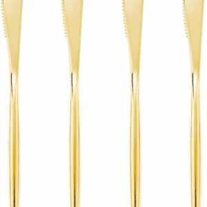 90PCS Heavy Duty Gold Plastic Knives, for Weddings & Events
