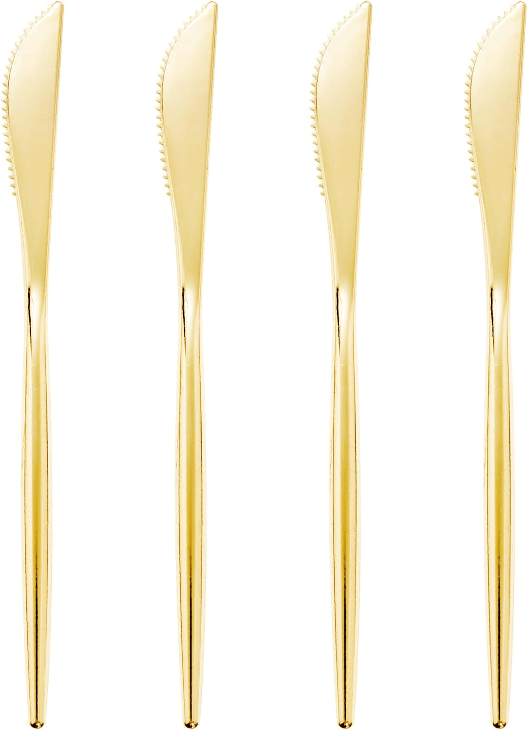 90PCS Heavy Duty Gold Plastic Knives, for Weddings & Events
