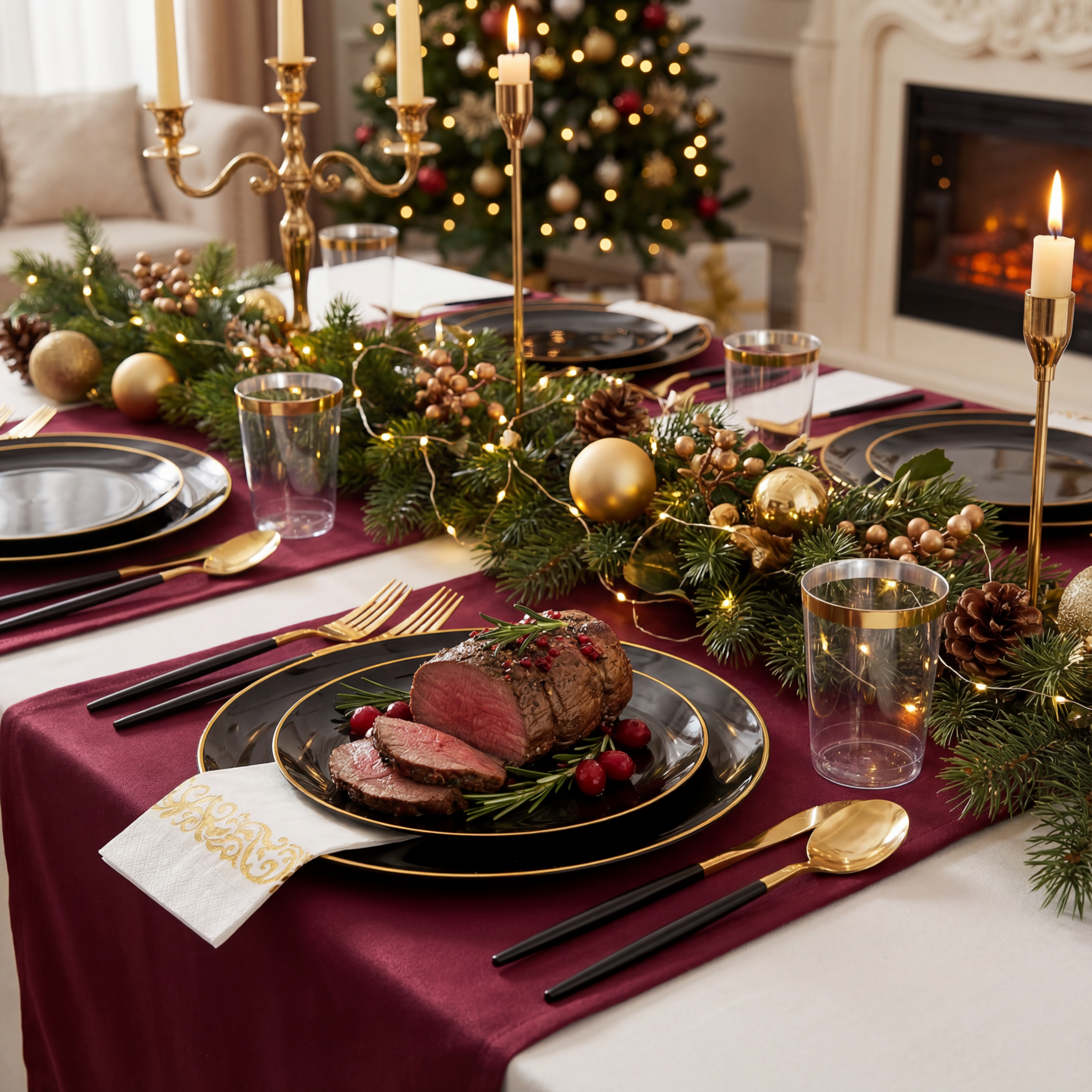 Black & Gold Dinnerware & Serveware Set — view 4