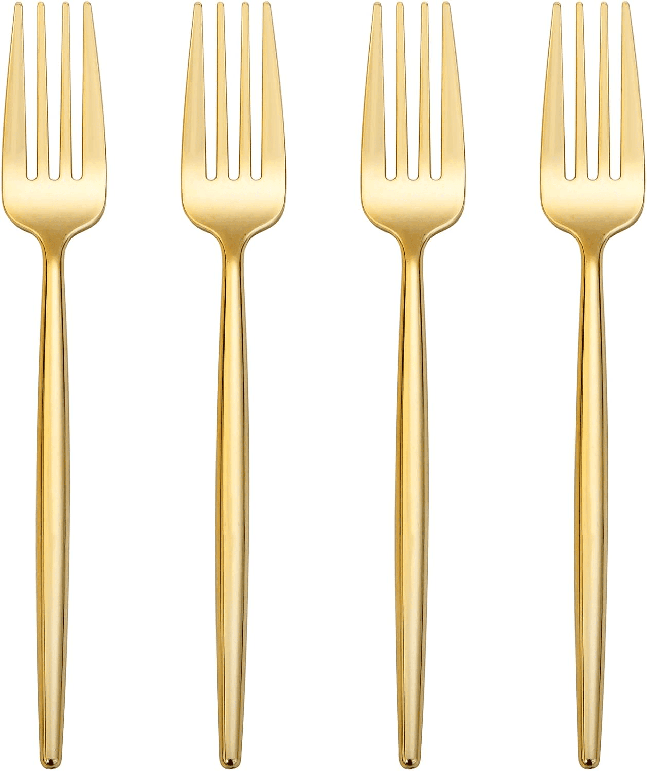90-Piece Heavy Duty Gold Plastic Forks - Heat Resistant