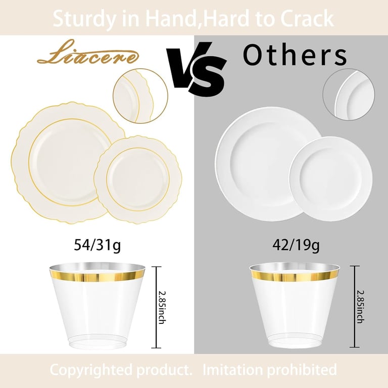 Ivory Liacere Plates Disposable — view 9