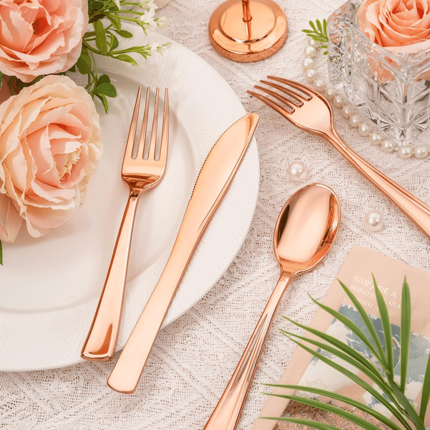 Rose Gold Classic Heavyweight Silverware Set (600 Pieces) — view 9