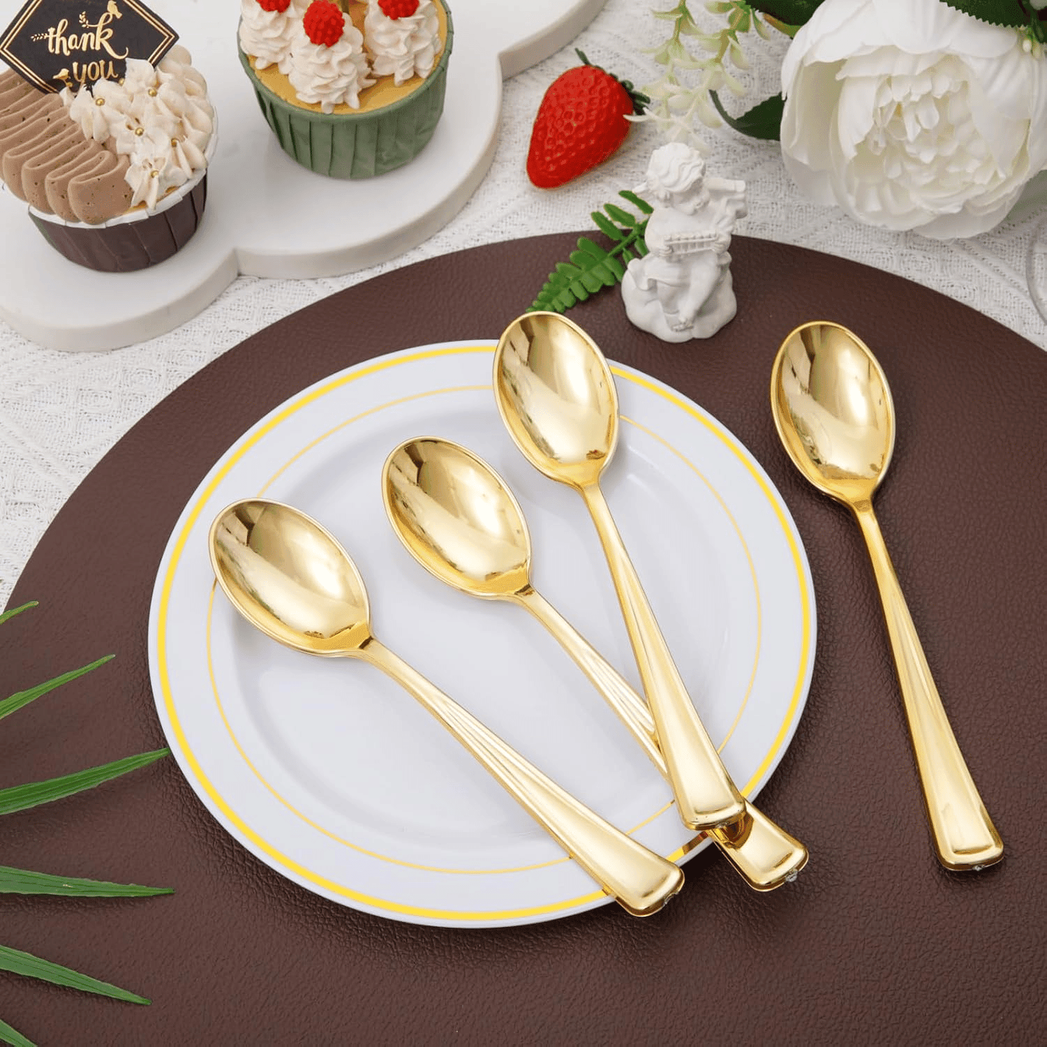 Gold Heavyweight Plastic Spoons (600 Pieces) — view 8