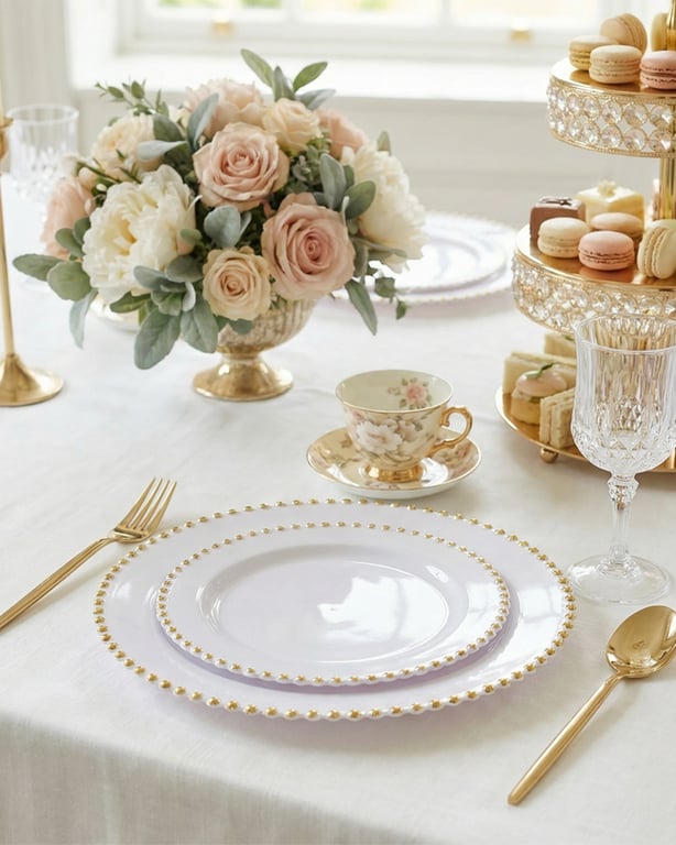 White Gold Elegant Dinnerware Set — view 8