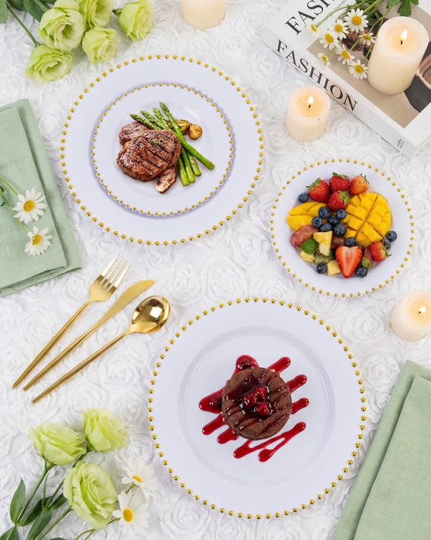White Gold Elegant Dinnerware Set — view 9