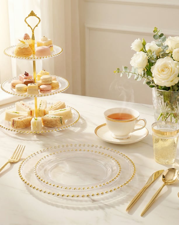 Clear Gold Elegant Dinnerware Set — view 7