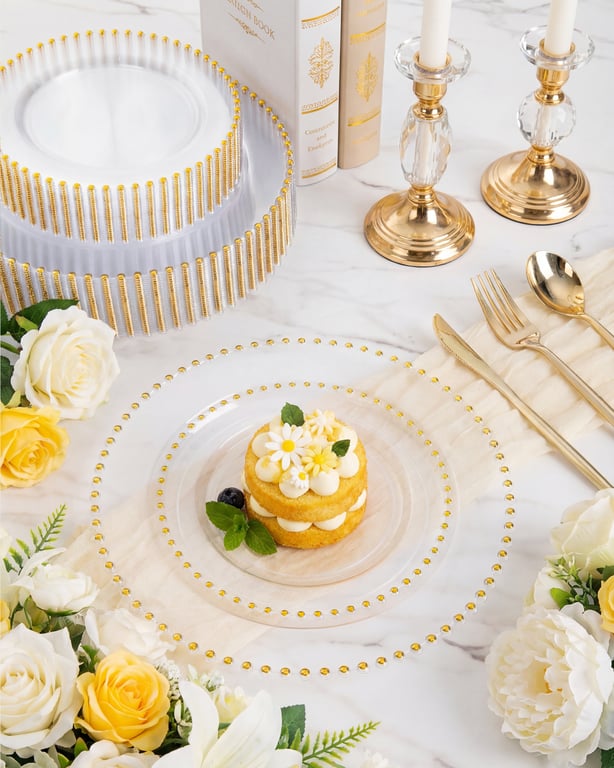 Clear Gold Elegant Dinnerware Set — view 10