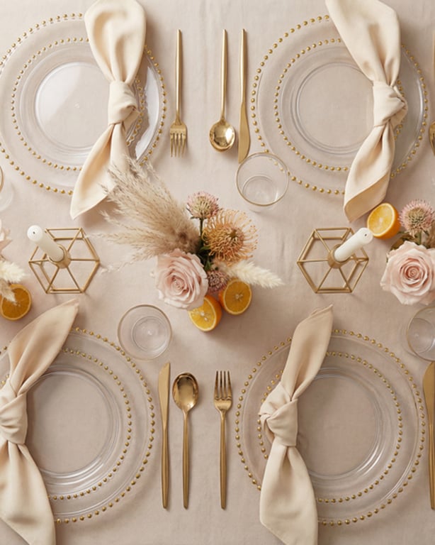 Clear Gold Elegant Dinnerware Set — view 11