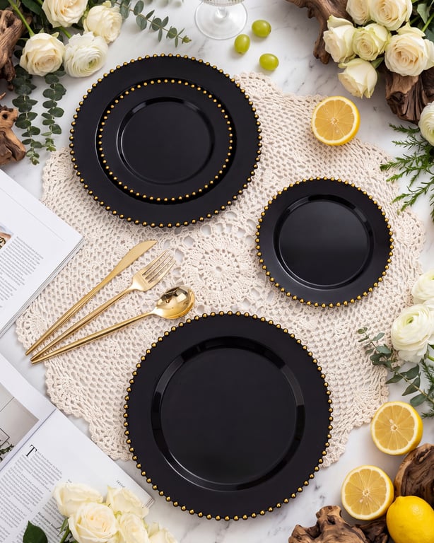 Black And Gold Elegant Dinnerware Set — view 10
